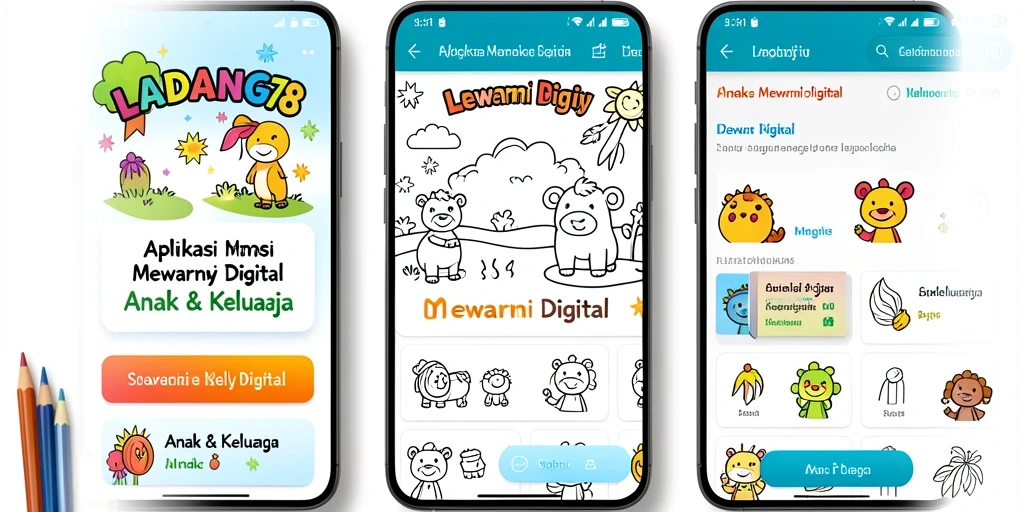 Tampilan menarik dari aplikasi Mewarnai Digital LADANG78.
