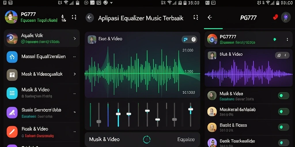 Antarmuka PG777 menampilkan pengaturan Equalizer yang mudah digunakan.