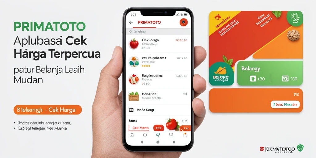 Antarmuka utama PRIMATOTO menampilkan daftar harga produk yang mudah diakses.