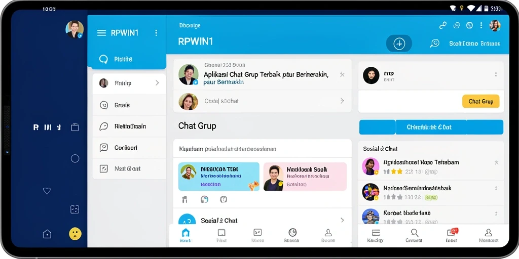 Tampilan antarmuka RPWIN1 yang user-friendly untuk chatting grup.