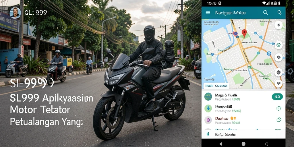 Screenshot aplikasi SL999 menampilkan fitur navigasi motor yang intuitif.