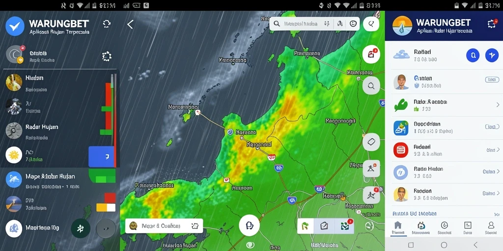 Tampilan antarmuka aplikasi Radar Hujan WARUNGBET yang informatif.