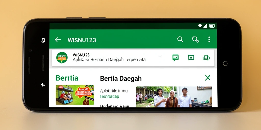 Antarmuka WISNU123 yang menampilkan berita daerah terkini.