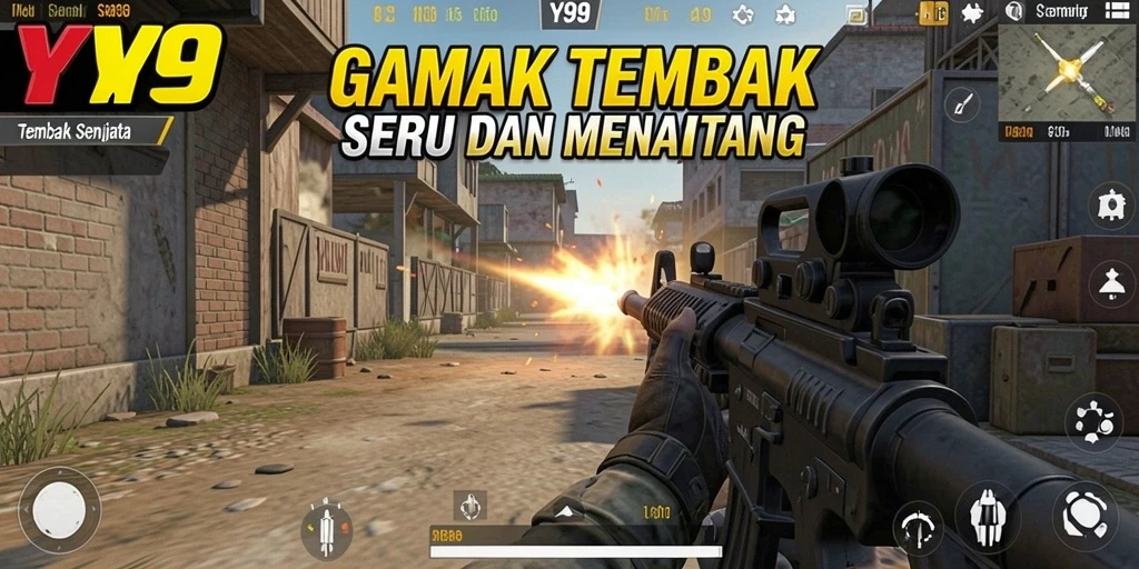 Antarmuka pengguna Y89 yang intuitif untuk game Tembak Senjata.