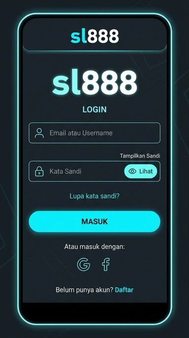 Tampilan halaman login sl888